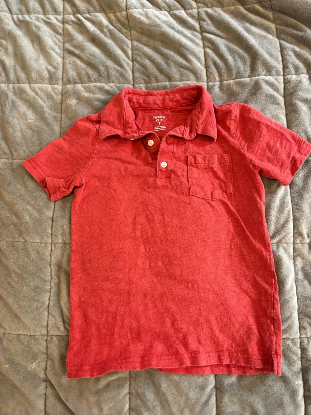 Carter's Red Short-Sleeve Polo with Chest Pocket